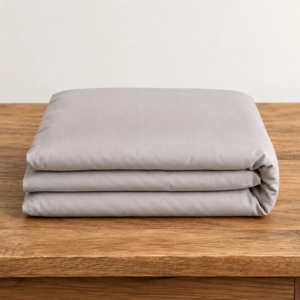 Quince Bamboo Duvet Cover King Cal King Light Grey Organic Quiet Luxury Bedding